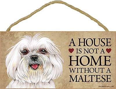 #ad Maltese Wood Dog Sign Wall Plaque Photo Display Puppy Cut A House Is Not A ... $14.99