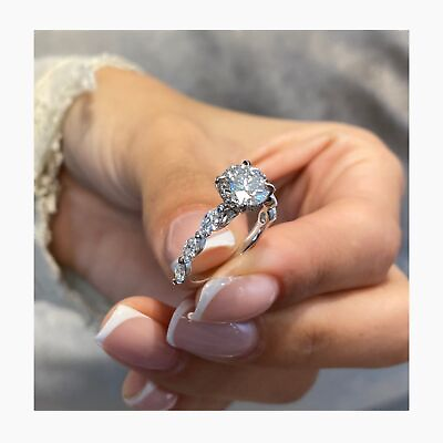 #ad Round Diamond Engagement Ring VS1 F IGI Certified 2.07 CT 14K White Solid Gold $2309.99