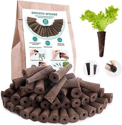 #ad Grow Sponge Hydroponics Replacement Seed Starter Pods Plug Root Growth Kit $7.99