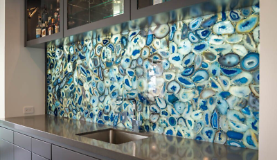 #ad Blue Agate Wall Panel Agate Kitchen Panel Slab Handmade Modern Decor Panel $1544.00