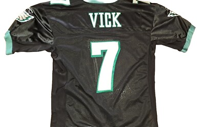#ad Vintage On field Reebok Mike Vick Philadelphia Eagles Jersey Mens 48 Black $55.00