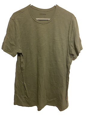 #ad Express Men Quality Fit NWOT Medium Green crewneck short sleeve cotton burnout $16.99