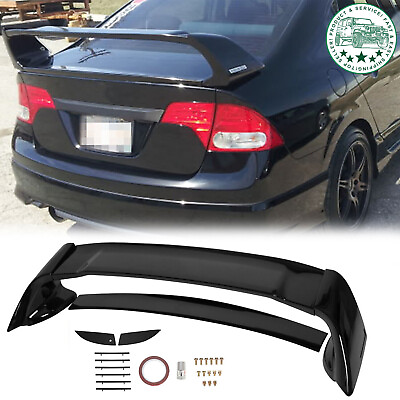 #ad For 06 11 Civic 4DR Sedan Gloss Black Painted Mugen Style RR Trunk Wing Spoiler $59.60