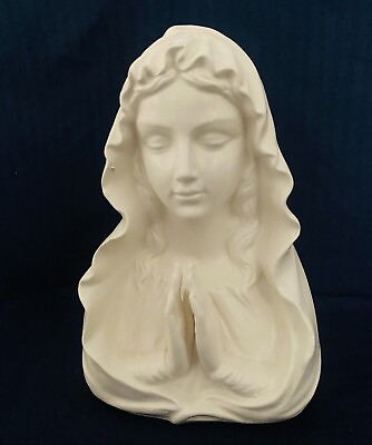 #ad Vintage Praying Virgin Mother Mary Planter Ceramic Madonna Brinn’s Japan White $14.95