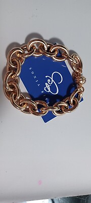 #ad Sonia Bitton Italian Rose Gold Linked Bracelet Holiday 🎄 Chrstmas 🎁 Gift $90.00