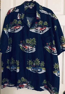 #ad Pacific Legend Hawaii Route 66 America Camp Cotton Mens Shirt Size 3xL $23.75