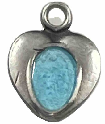 #ad Vintage Catholic Sterling Silver St Christopher Blue Enamel Tiny Medal $18.99