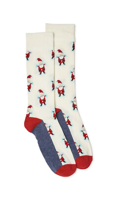 #ad Holiday Time Men#x27;s Crew Santa Snow Angel Socks Size 6 12 New Tags $8.50