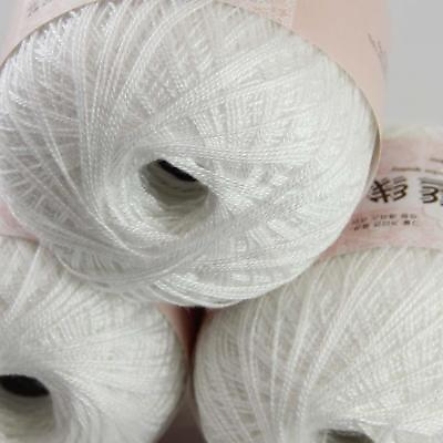 #ad Sale Cotton Crochet Yarn No.8 Craft Tatting Hand Knit Embroidery 50grX3Balls 112 $10.35