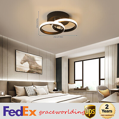 #ad Modern Black Ceiling Light LED Acrylic Lamp Flush Mount Chandelier Living Room $20.80