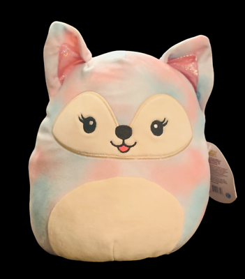 #ad Squishmallows FOX BEX 8” Plush Blue And Pink Pastel Cotton Candy Ombre $16.99