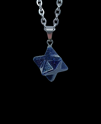 #ad Natural Gemstone Hexagram Pendant Necklace Jewelry Agate Healing Stone Chakra $11.95