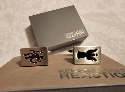 #ad Kenneth Cole Reaction Angel and Devil Silver Tone Cufflinks $38.00