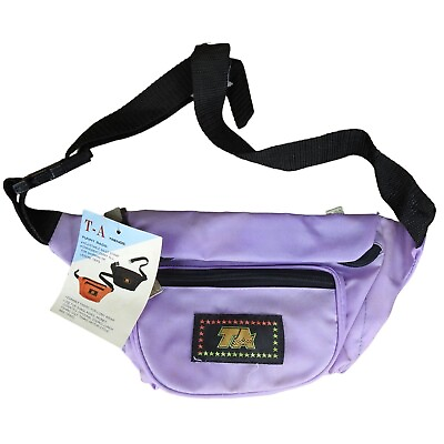 #ad NWT Vintage TA Purple Fanny Pack 80s 90s Retro Waist Bag Fannypack Rare Fashion $9.99