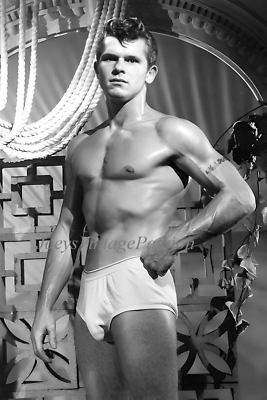 #ad 1950#x27;s Shirtless Muscular Male Beefcake Briefs Bulge 4quot;x6quot; Reprint Photo G114M C $9.10