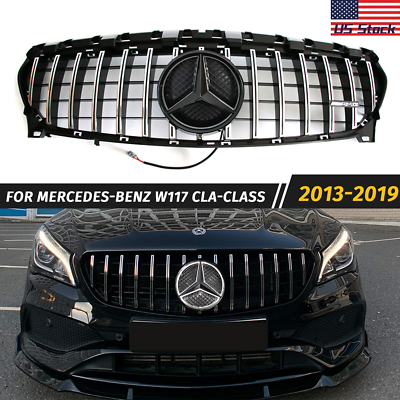 #ad GTR Bumper Grill w LED For 2013 2019 Mercedes Benz W117 CLA250 CLA200 Grille $88.53