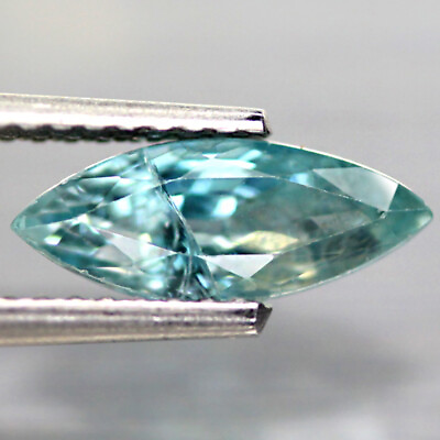 #ad 1.66Ct. Zircon Bluish Green Only Heated Marquise Cambodia Gem Ultra Lustrous $18.17