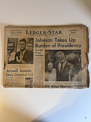 #ad President John F. Kennedy Assassination Newspaper Lot 1963 $60.00