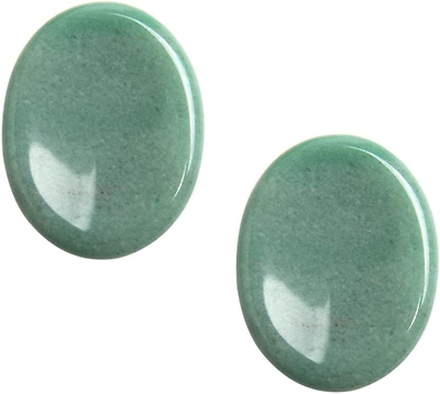 #ad Acxico 2Pcs Natural Jade Palm Stone Green Rock Crystal Healing Reiki Polished W $13.20