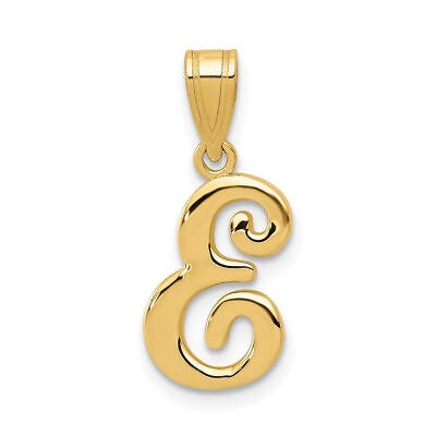 #ad 14k Yellow Gold Script Letter E Initial Pendant for Women 0.83g $240.00