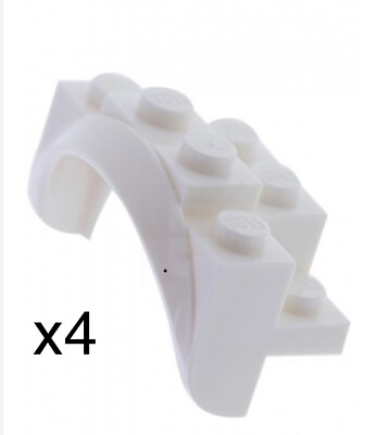 #ad 4 LEGO Parts 35789 Mudguard 4x2 1 2x2 1 3 White Piece 6293776 $3.99