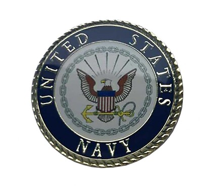 #ad US Navy Emblem Round Bike Motorcycle Hat Cap Lapel Pin HP1946 $6.88