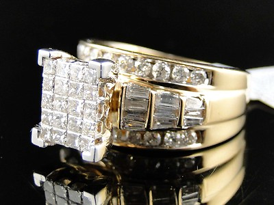 #ad 2 Ct 14K Ladies Womens Yellow Gold Princess Cut Diamond Engagement Wedding Ring $2599.99