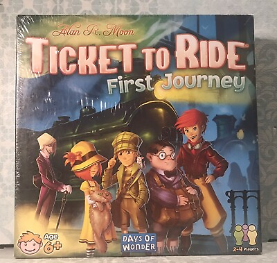 #ad Ticket To Ride First Journey Days Of Wonder Alan Moon ages 6 New Sealed $25.00