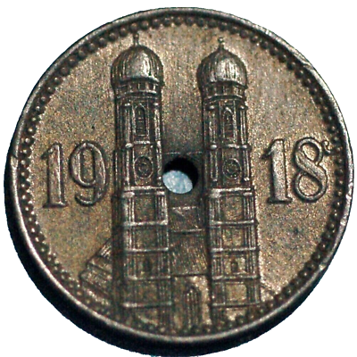 #ad German States 15 Pfennig 1918 Munchen $13.60