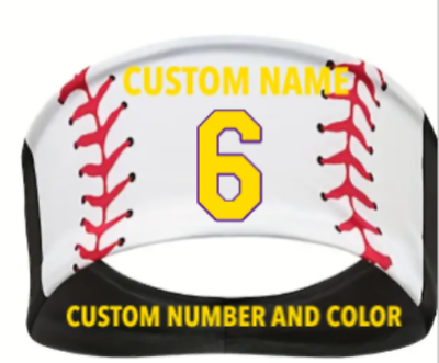 #ad Baseball Custom Name Number Color Headband Head Band One Size Fits Most $8.00