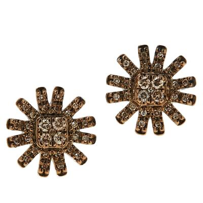 #ad Colleen Lopez Sterling Silver Champagne Diamond Sunburst Stud Earrings $110.49