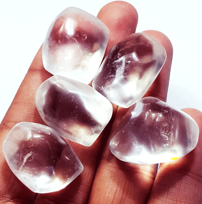 #ad Loose Gemstone Lot 265.00 Ct 100 % Natural Crystal Quartz Tumble $11.38