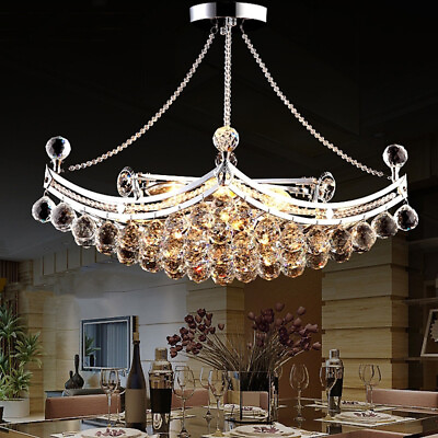 #ad Modern K9 Crystal Chandelier LED Hanging Pendant Lamp Ceiling Fixture Lighting $138.59