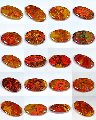#ad TOP NATURAL RED MOSS CRAZY MOROCCO SEAM AGATE OVAL CABOCHON GEMSTONE FS $9.99