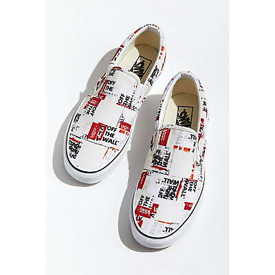 #ad Vans Slip On Skate Shoes Packing Tape Blanc De Blanc Red VN0A4U38WN4 $38.95
