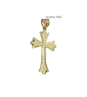 #ad Real 10k Yellow gold cross charm pendant Jesus Small Cross For Women chain $100.98