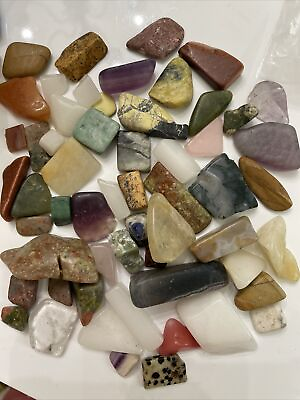 #ad Lot Tumbled Stones 1000Ct 57 Assorted Stones Quartz Jasper $23.80