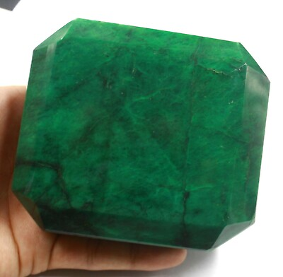 #ad 4700 Ct Certified Colombian Green Emerald Natural Emerald Cut Huge Gemstone MKV $117.75