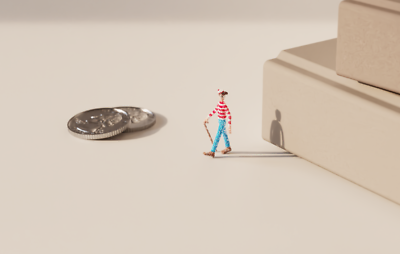 #ad HO Waldo Figure Extraordinary detail 3D print fully colored 1:87 $9.99