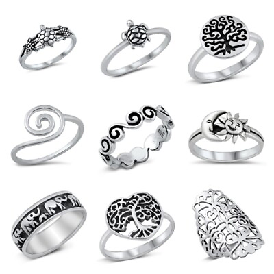 #ad Sterling Silver 925 PRETTY ASSORTED DESIGN RINGS SIZES 5 to 10** $14.70