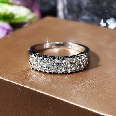 #ad Women Luxury Cubic Zircon Ring Gift 925 Silver Wedding Party Jewelry Sz 6 10 C $2.95