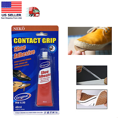 #ad 40 ml Shoe Adhesive Glue for Leather Vinyl Rubber Cork Canvas Contact Grip NEW $6.75