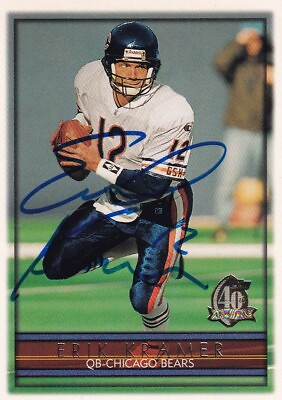 #ad Erik Kramer Signed 1996 Topps Football Card #165 Autograph NFL Lions NC State QB $11.99