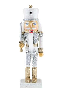 #ad Clever Creations Silver Soldier 10 Inch Traditional Wooden Nutcracker Festive... $38.10