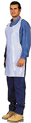 #ad Disposable White Poly Aprons 1 Box 100 Count $19.99