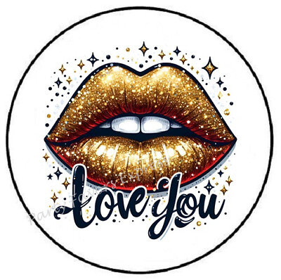 #ad LOVE YOU GOLD LIPS ENVELOPE SEALS LABELS STICKERS PARTY FAVORS $1.99