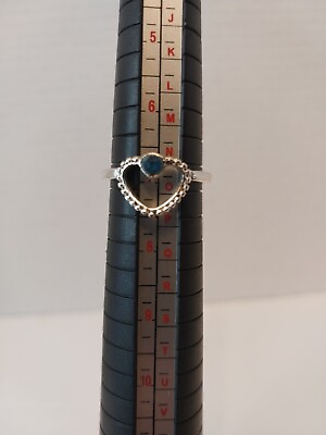 #ad Womens Size 7 Heart Shape With Blue Stone Fashion Ring $7.99