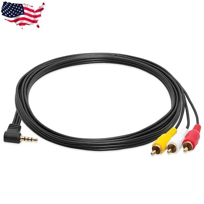 #ad 3.5mm to 3 RCA Cable Adapter AUX Cord Male to Male Audio Video AV Plug Cable 3FT $3.49