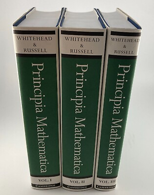 #ad Principia Mathematica Volumes 1 3 2004 Edition Whitehead Russell HC DJ Nice $225.00