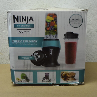 #ad Ninja QB3000AQ Fit Personal Single Serve Blender Aqua Two 16 oz. Cups $49.99